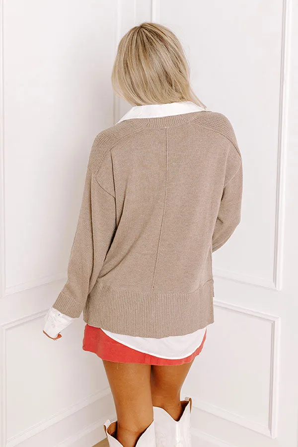 Early Start Sweater Top In Taupe