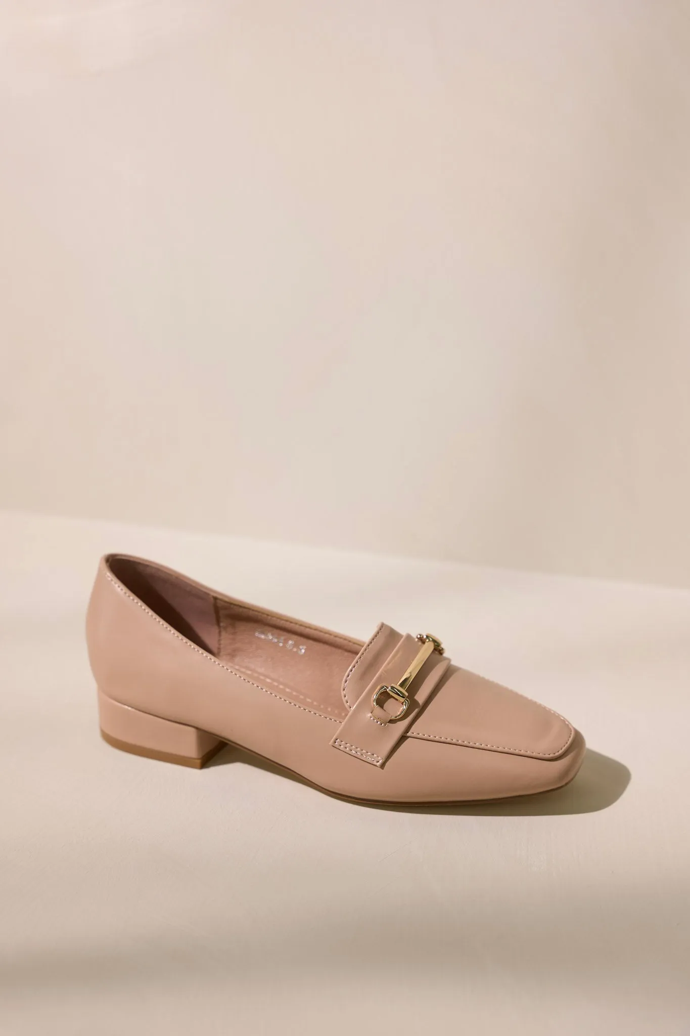 Elegant Stroll Beige Vegan Leather Loafers