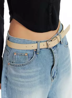 Faux Leather Basic Buckle Belt CF419