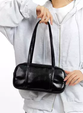 Faux Leather Square Boston Shoulder Bag CM419