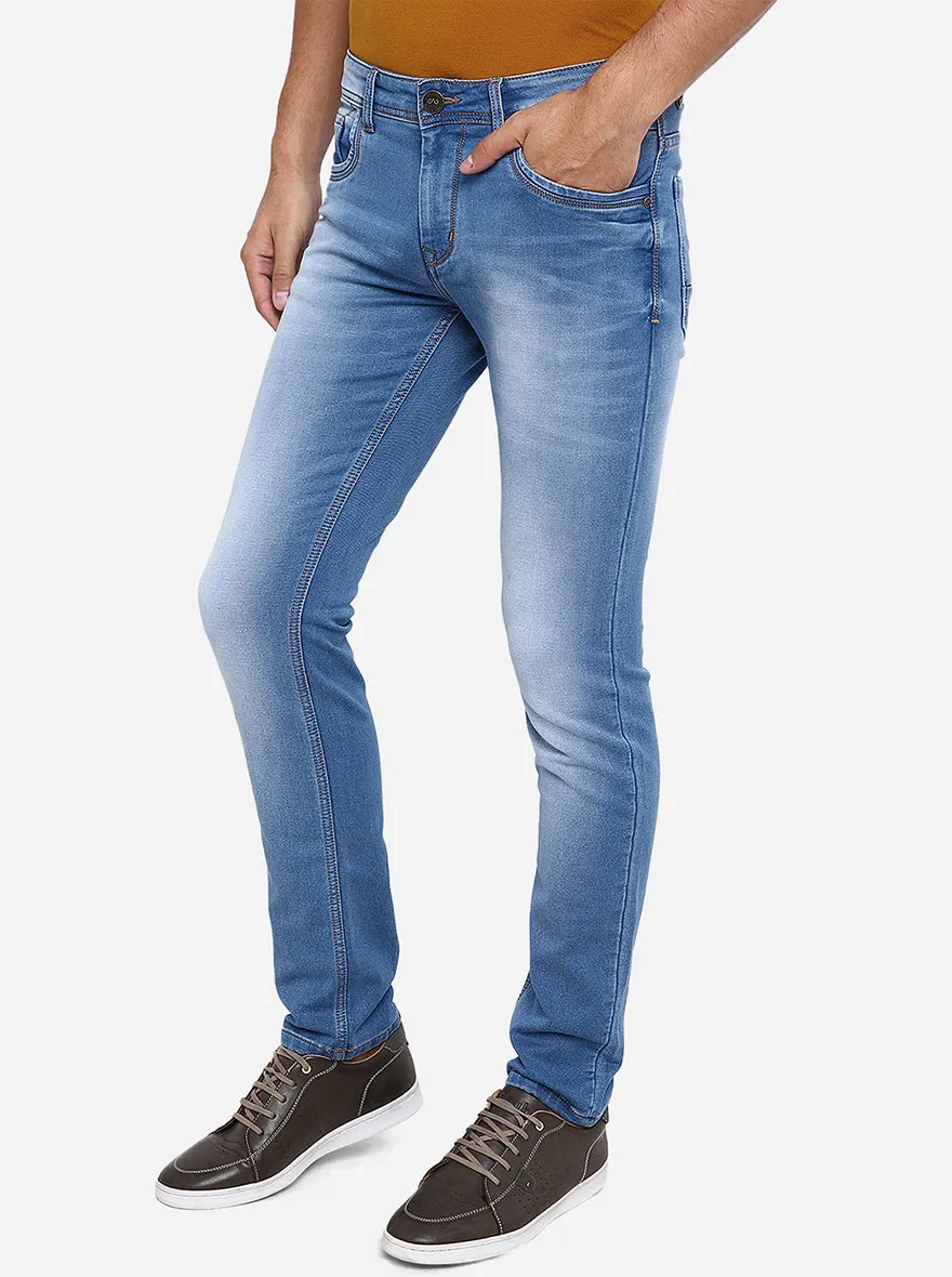 Federal Blue Solid Slim Fit Jeans | JadeBlue