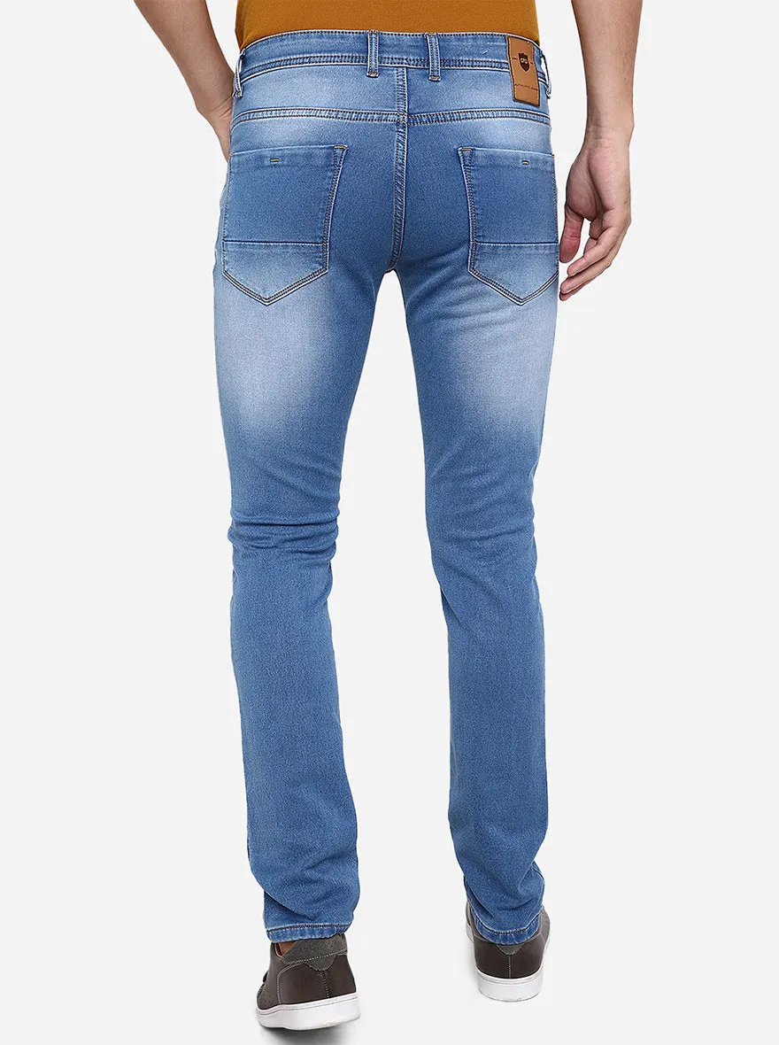 Federal Blue Solid Slim Fit Jeans | JadeBlue