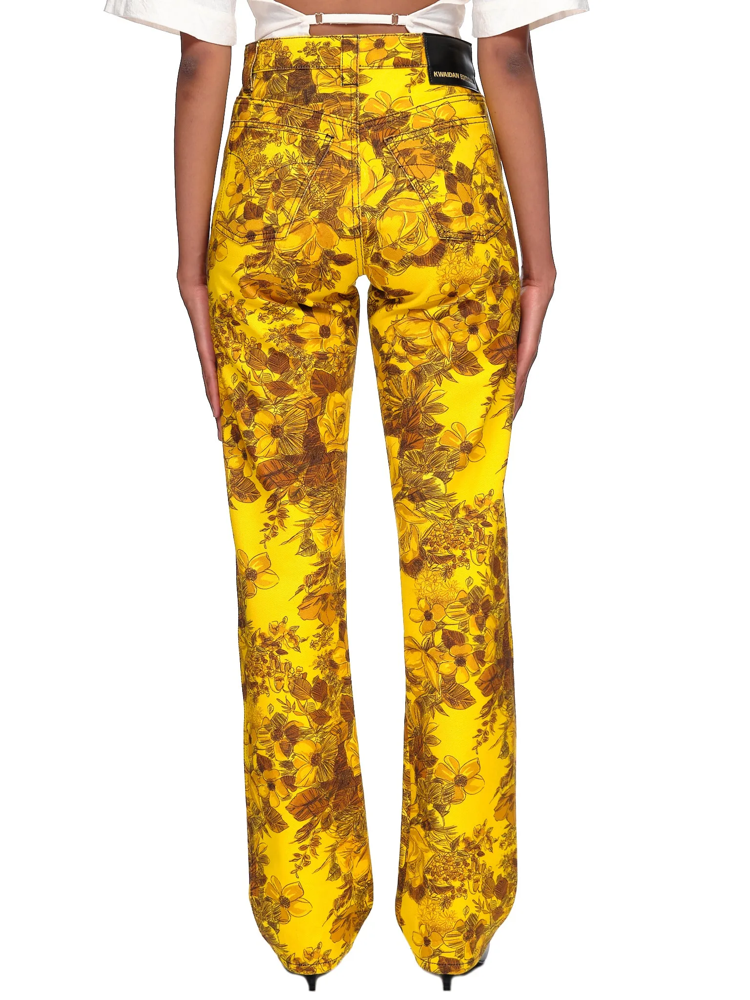 Flower Print Jeans (W-A-P071W-PD-YELLOW-BLANKET-FL)