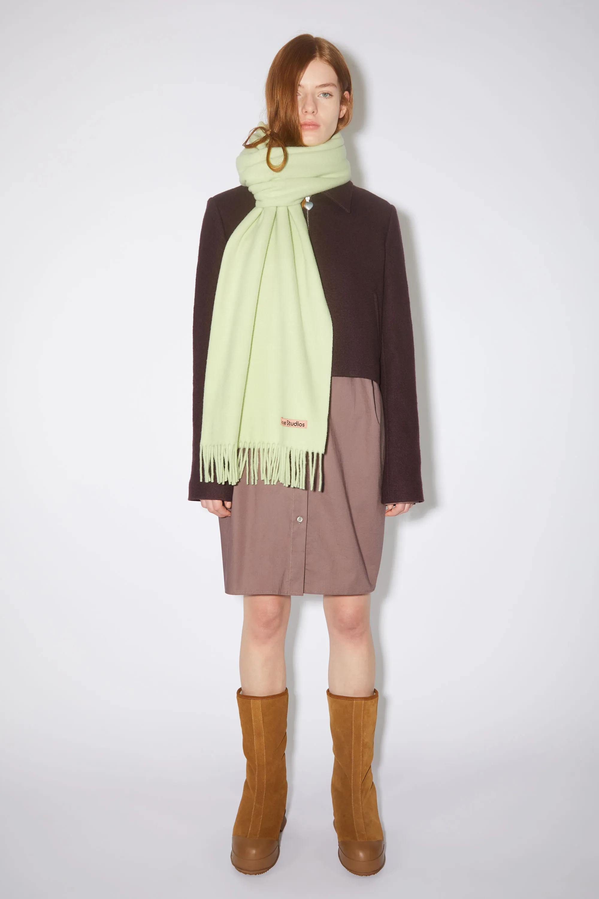 Fringe wool scarf - oversized