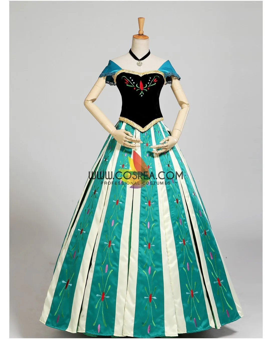 Frozen Anna Embroidered Coronation Cosplay Costume