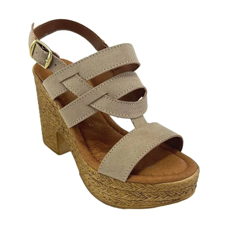 Gallo Shoes 503 Sandali Donna Tacco Alta Con Cinturino Beige