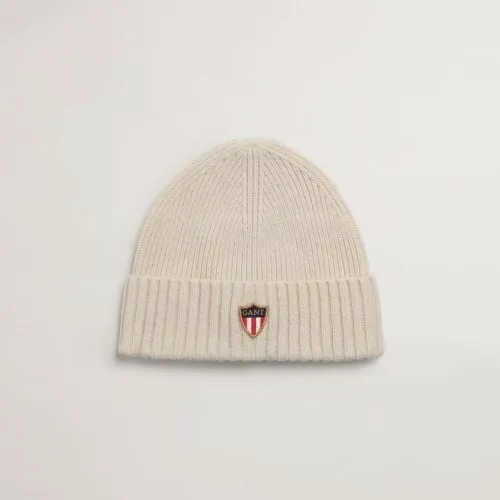 GANT Banner Shield Beanie | Cream