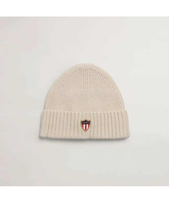 GANT Banner Shield Beanie | Cream