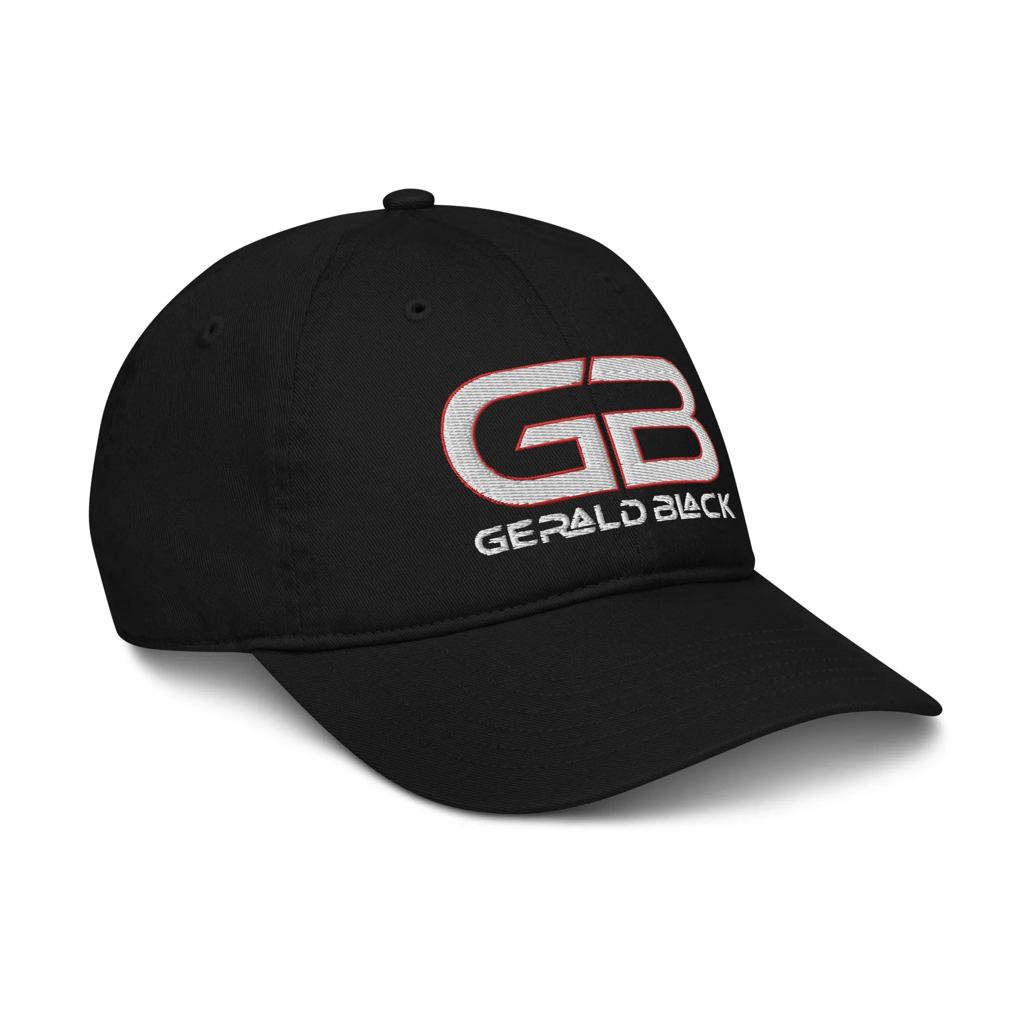 Gerald Black Embroidered Cotton Baseball Hat for Men and Women