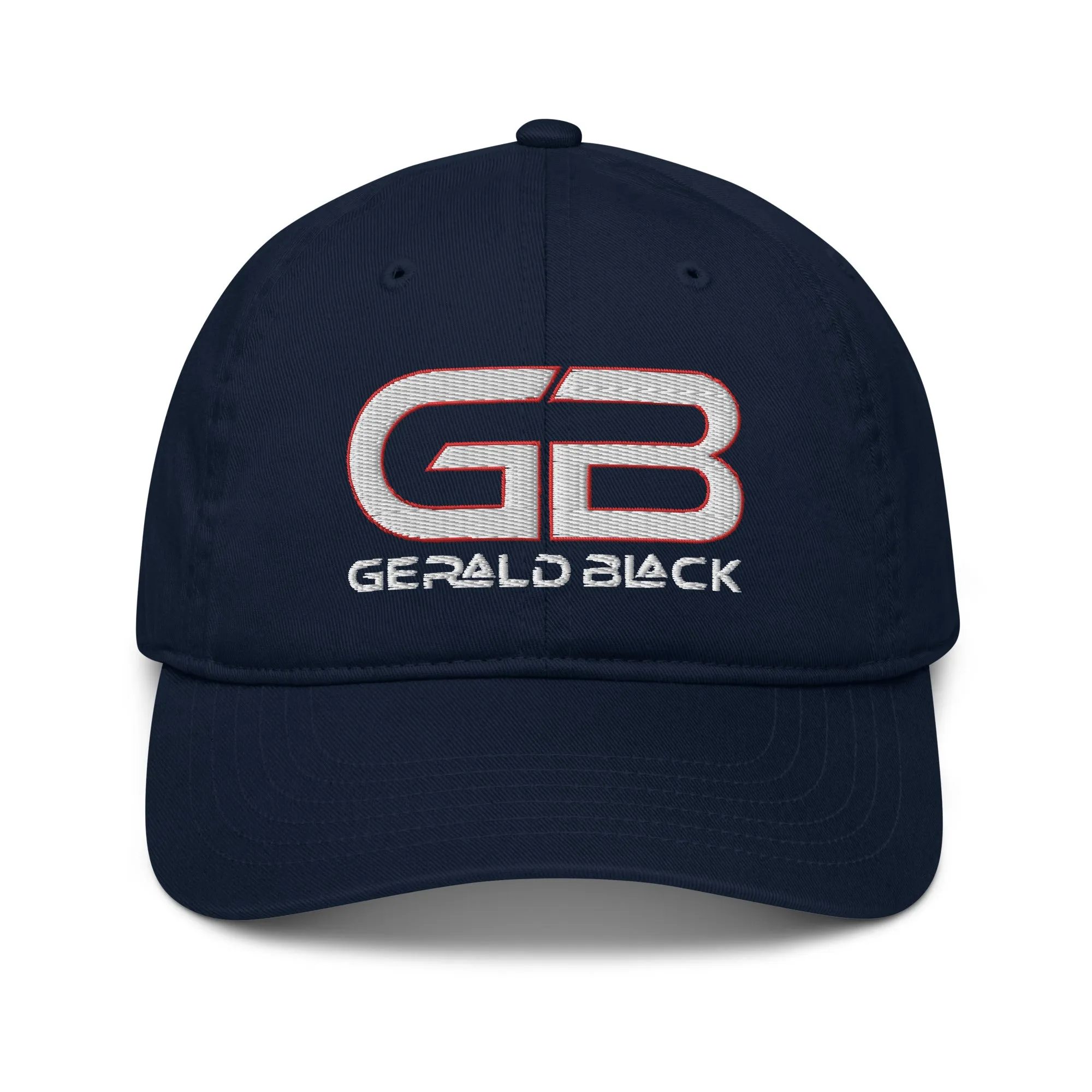 Gerald Black Embroidered Cotton Baseball Hat for Men and Women