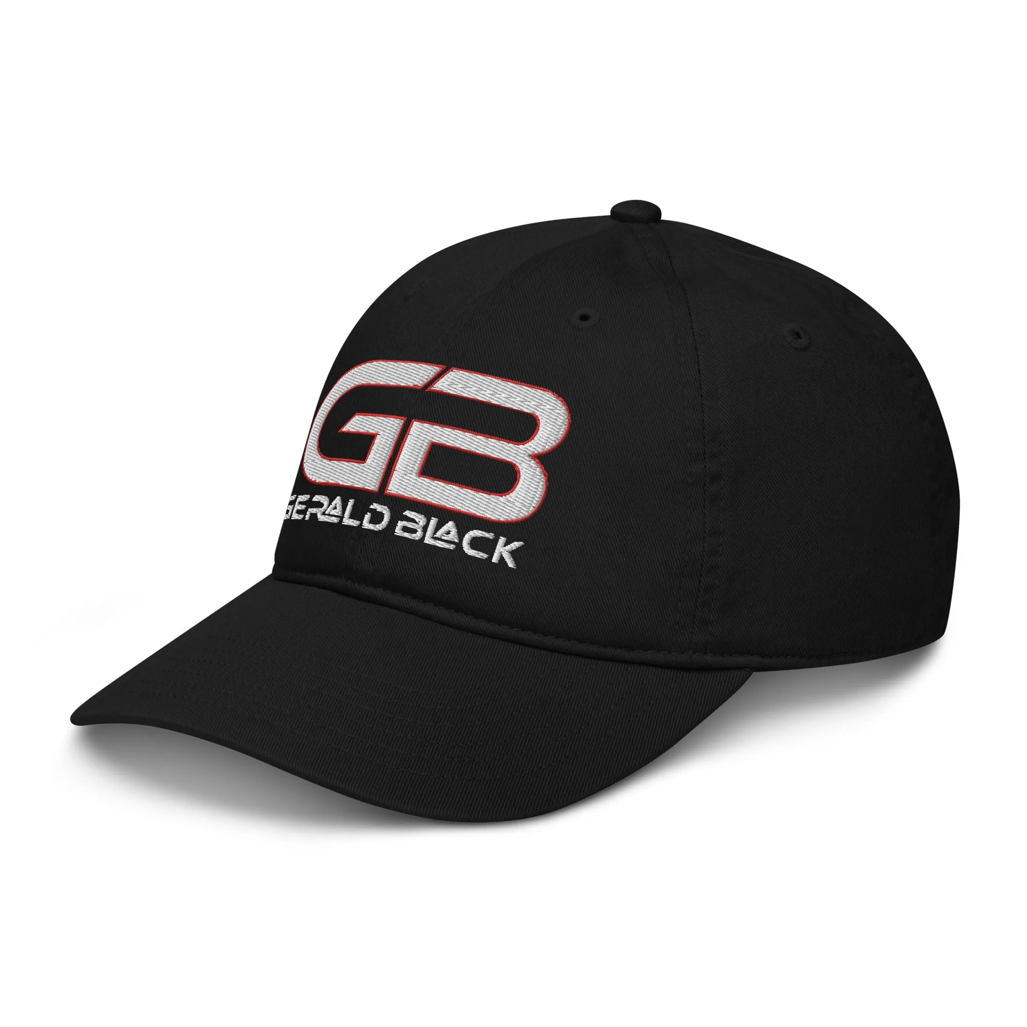 Gerald Black Embroidered Cotton Baseball Hat for Men and Women