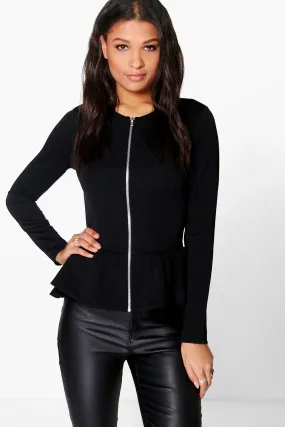 Grace Peplum Zip Up Jacket