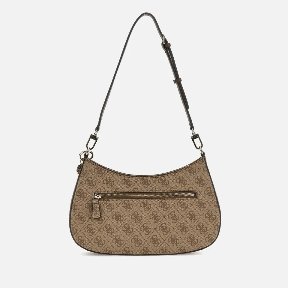 Guess Noelle Canvas and Faux Leather Shoulder Bag