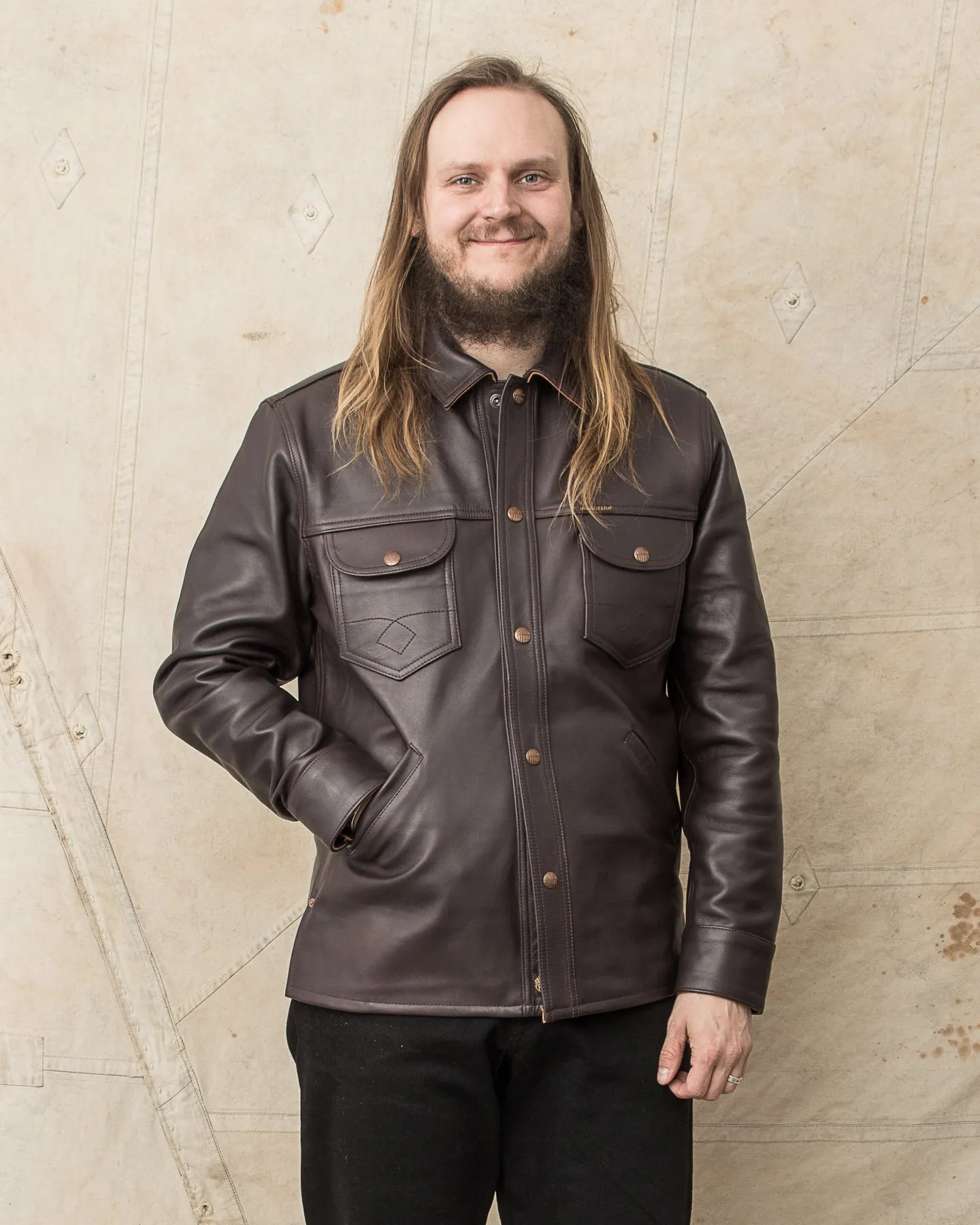 Indigofera Eagle Rising Leather Jacket Dark Burgundy Tea Core