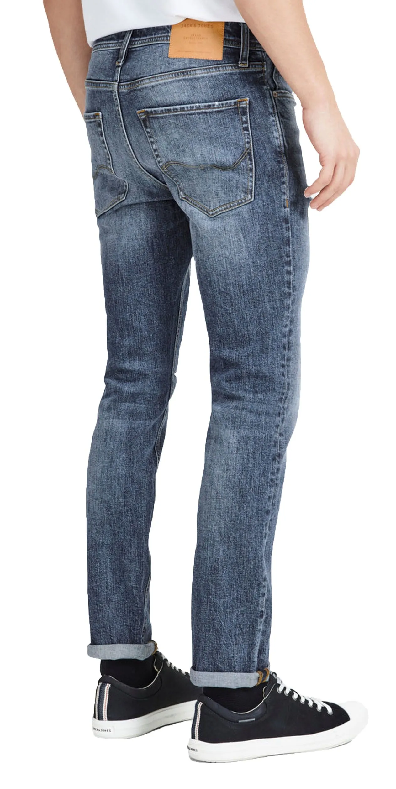 Jack & Jones Tim Slim Fit Jeans Ripped Faded Blue Denim