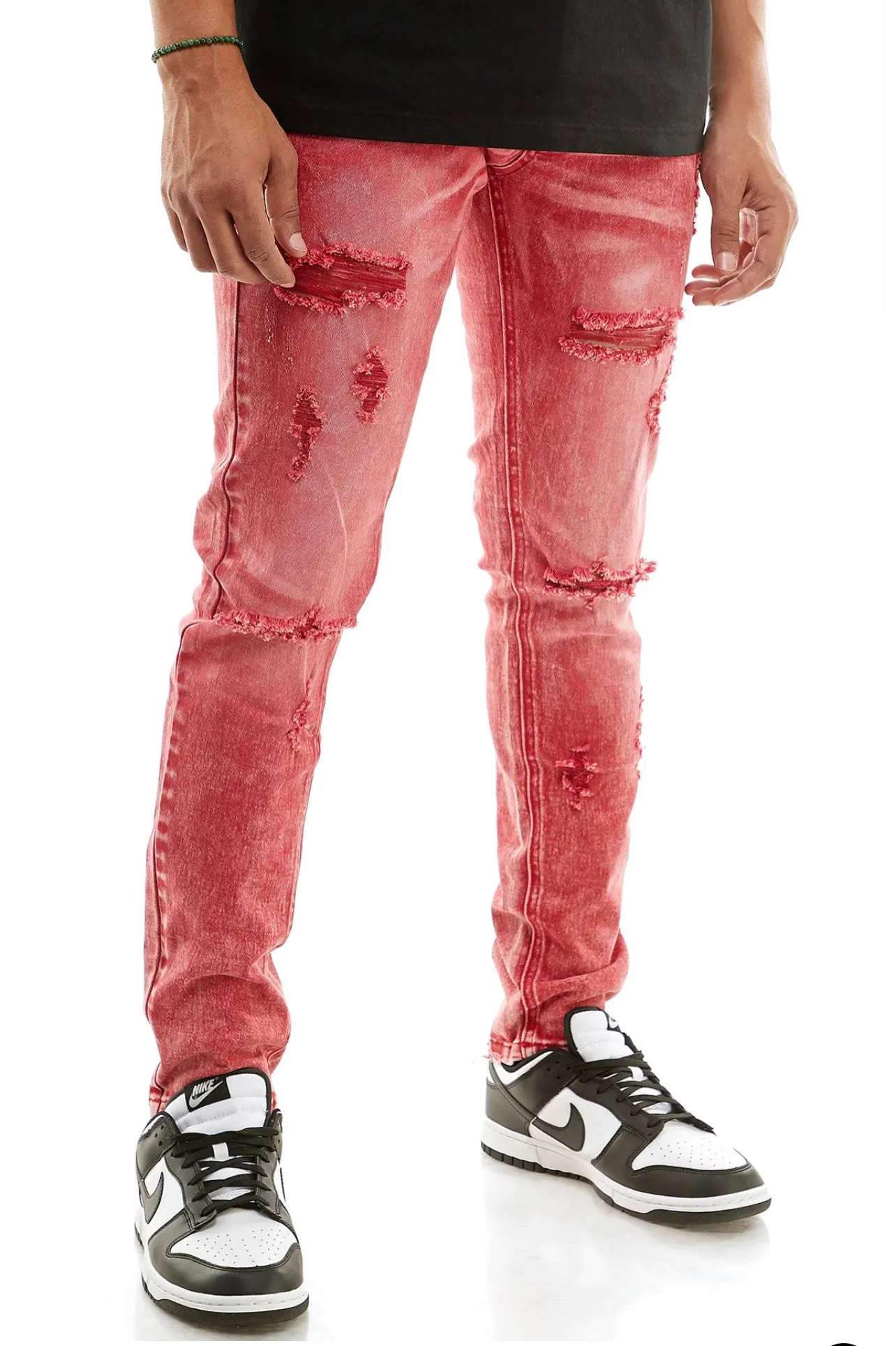 KDNK SPLATTER JEANS RED