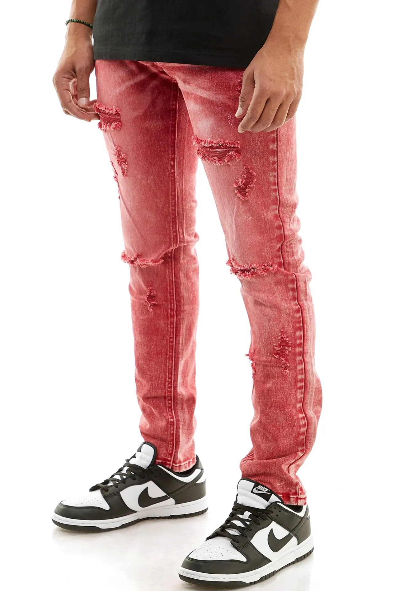 KDNK SPLATTER JEANS RED