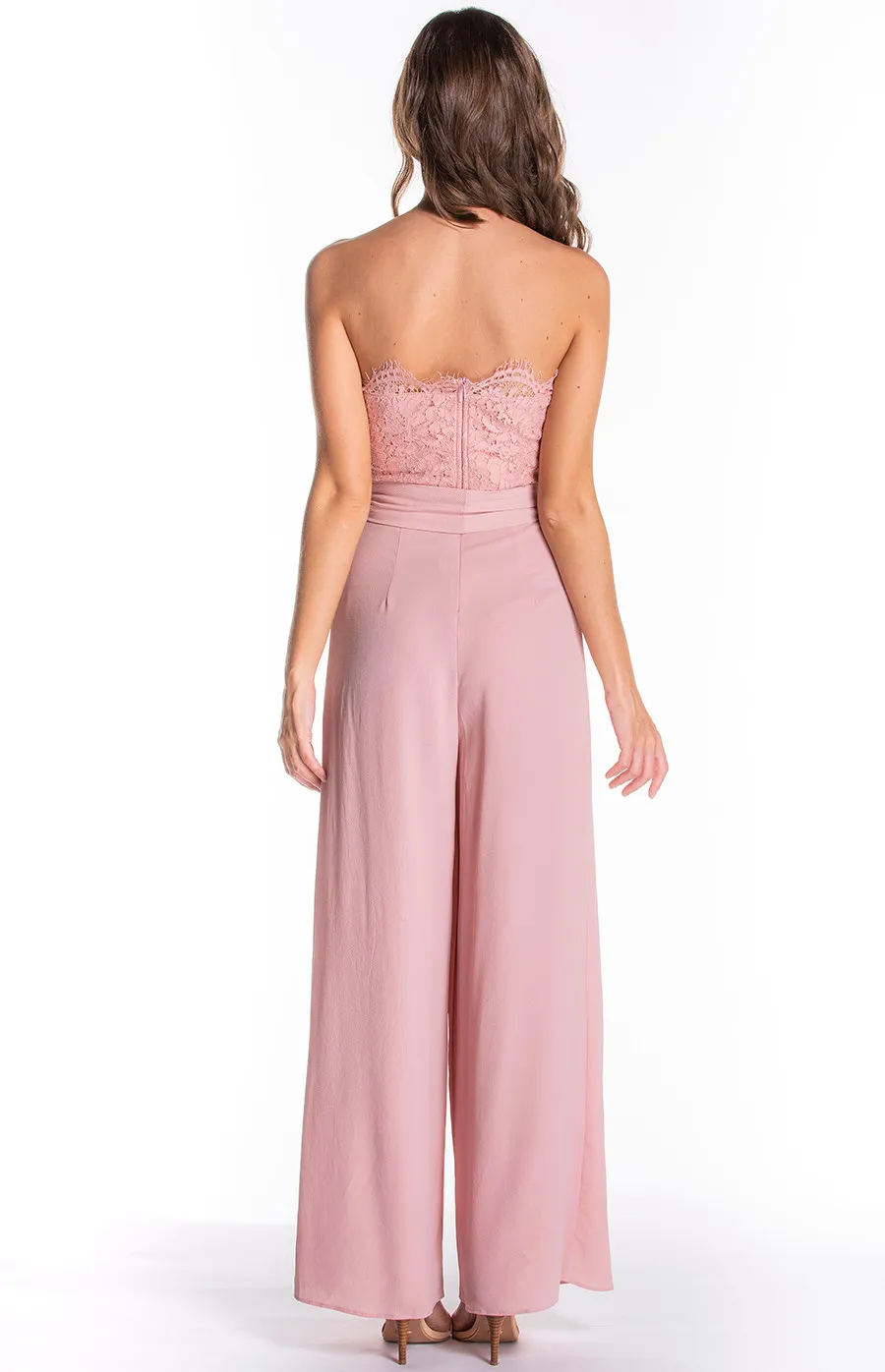 Lace feature Jumpsuit with Split Leg details (SJP364A)