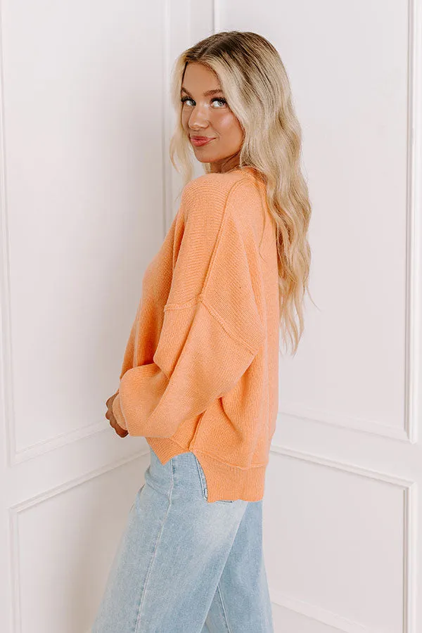 Let's Take A Trip Knit Sweater in Nectarine