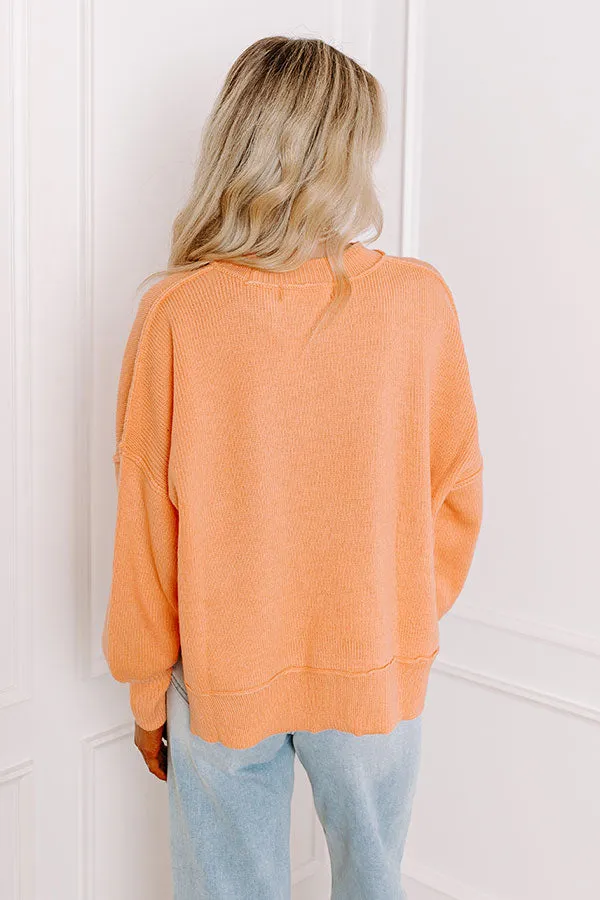 Let's Take A Trip Knit Sweater in Nectarine