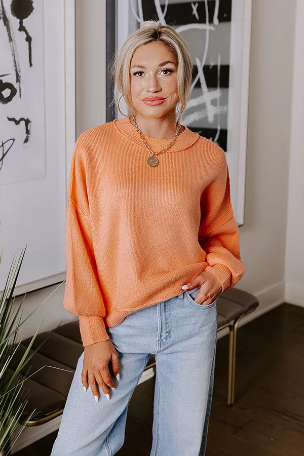 Let's Take A Trip Knit Sweater in Nectarine