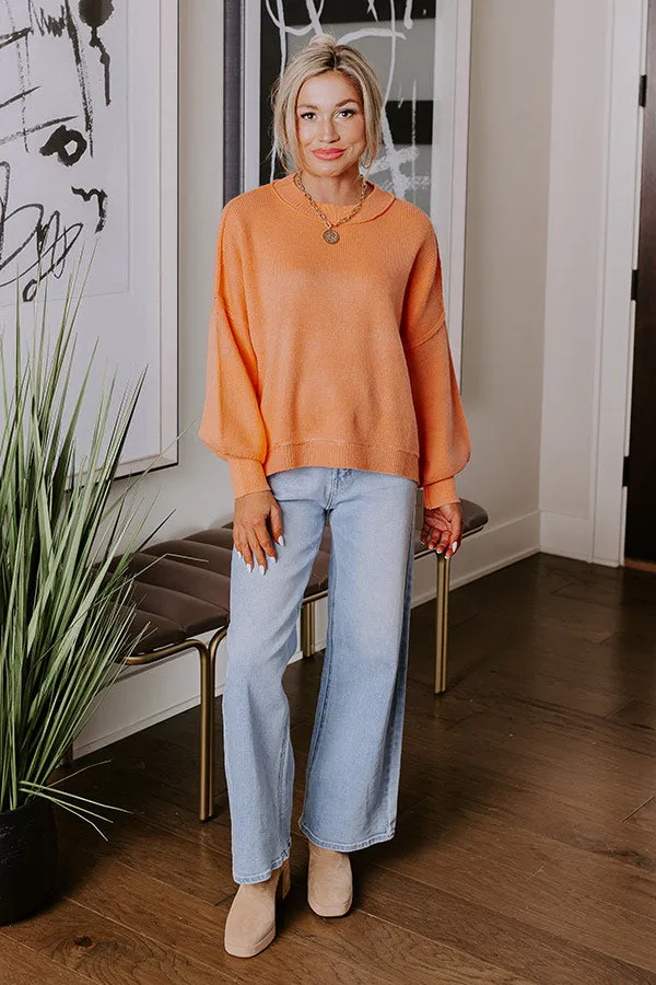 Let's Take A Trip Knit Sweater in Nectarine