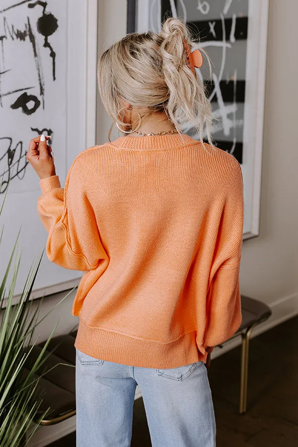 Let's Take A Trip Knit Sweater in Nectarine