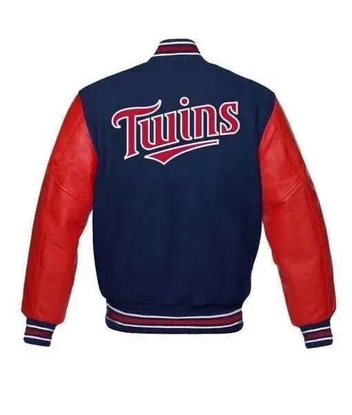 Letterman Minnesota Twins Red and Blue Varsity Jacket