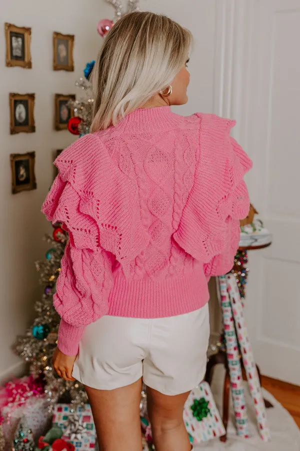 London Lookout Knit Sweater Top in Pink