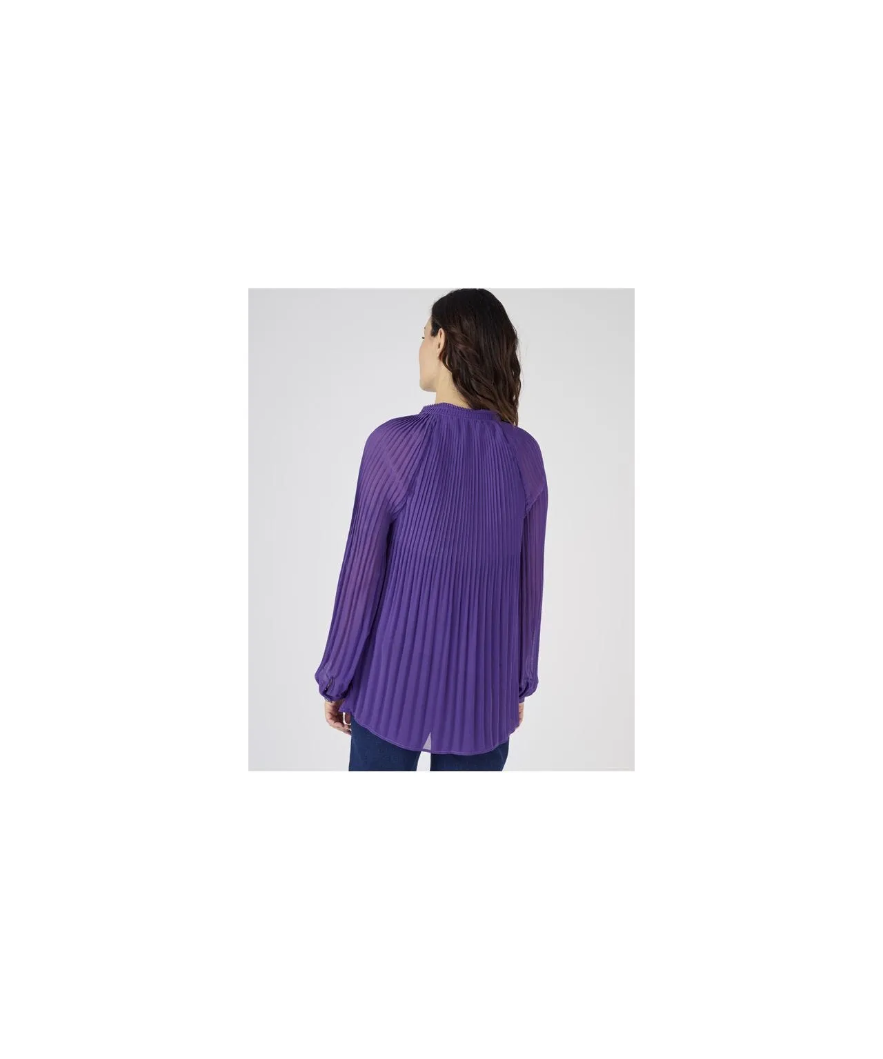 Long Sleeved Pleated Blouse