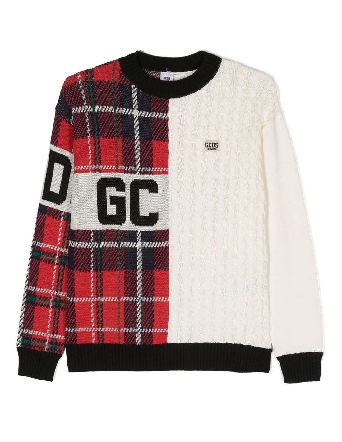 Maglione GCDS bimbo DUW004 LHE21 tartan AI22