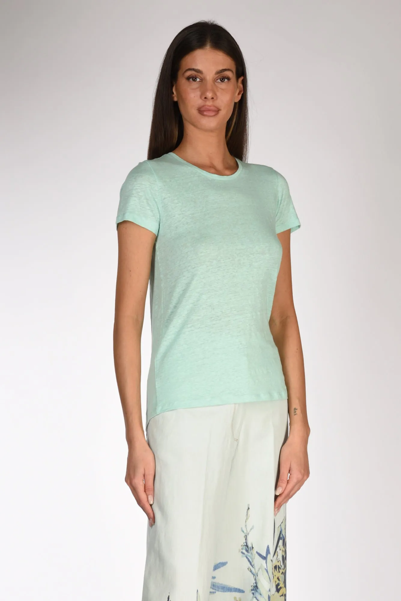 Majestic Filatures Paris Tshirt M. Corta Azzurro Acqua Donna