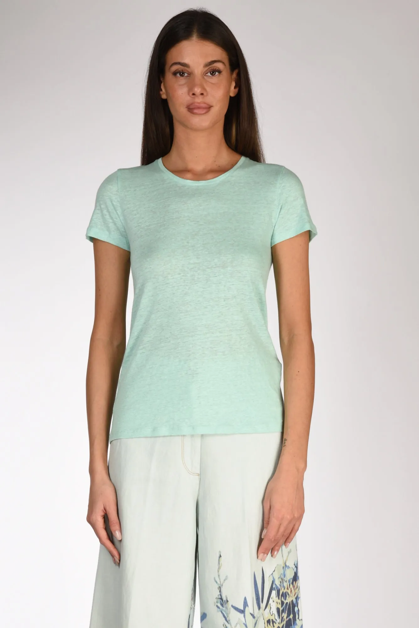 Majestic Filatures Paris Tshirt M. Corta Azzurro Acqua Donna