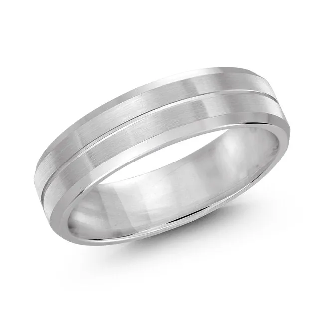 MALO (10K, 14K, 18K) WHITE GOLD (6M SATIN AND HIGH POLISHED WEDDING BAND