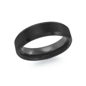 Malo Black Tungsten Brushed and Bevelled High Polished Band