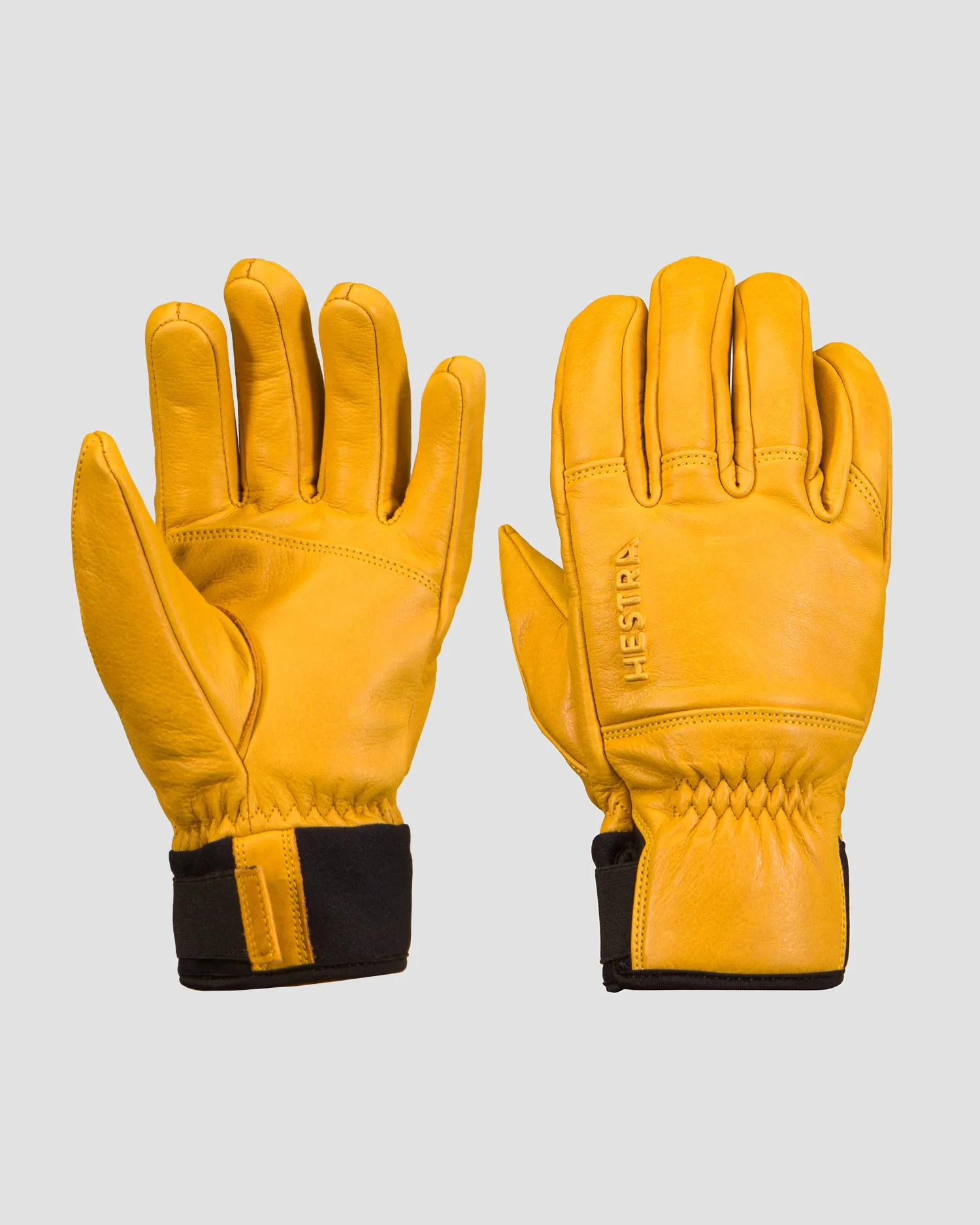 Men's yellow ski gloves Hestra Omni - 5 finger 30430-701