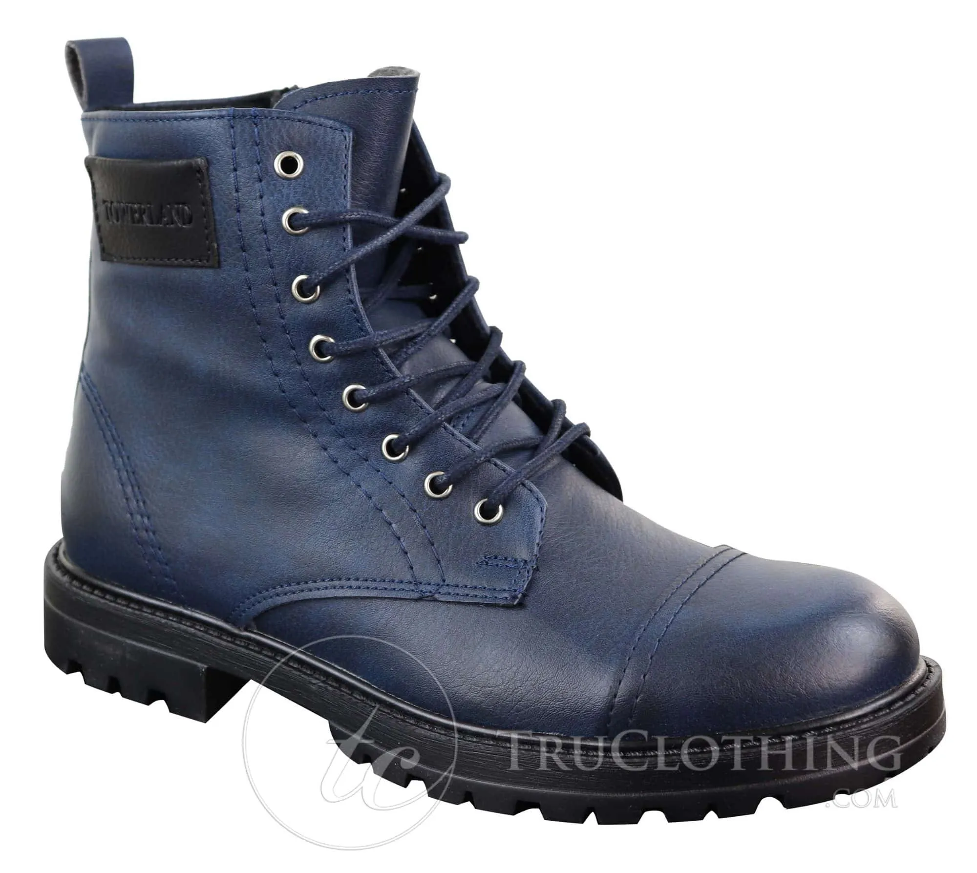 Mens PU Leather Zipped Ankle Boots