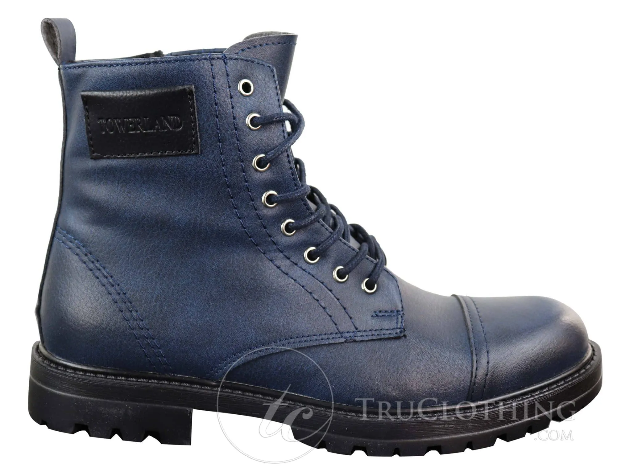 Mens PU Leather Zipped Ankle Boots