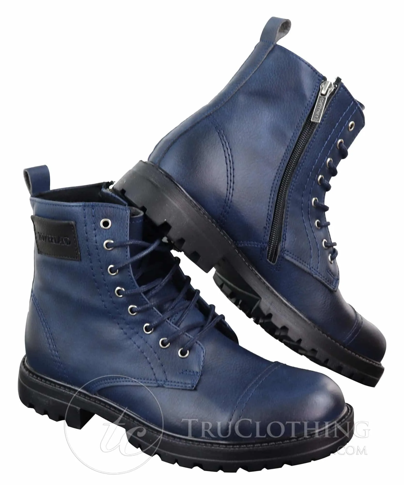 Mens PU Leather Zipped Ankle Boots