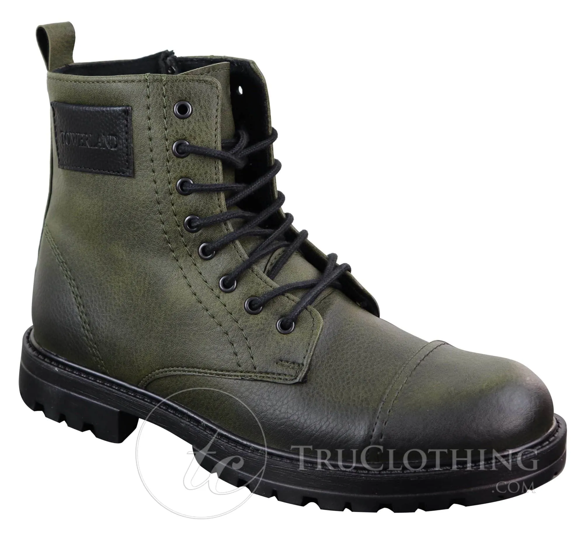 Mens PU Leather Zipped Ankle Boots