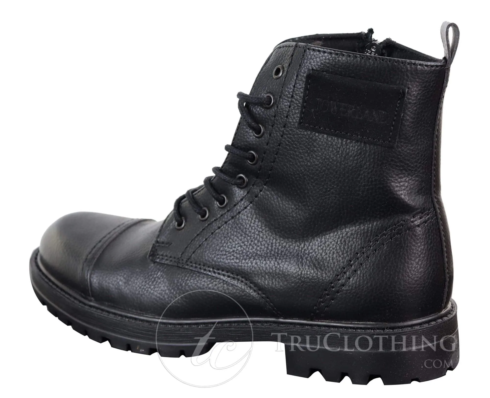 Mens PU Leather Zipped Ankle Boots