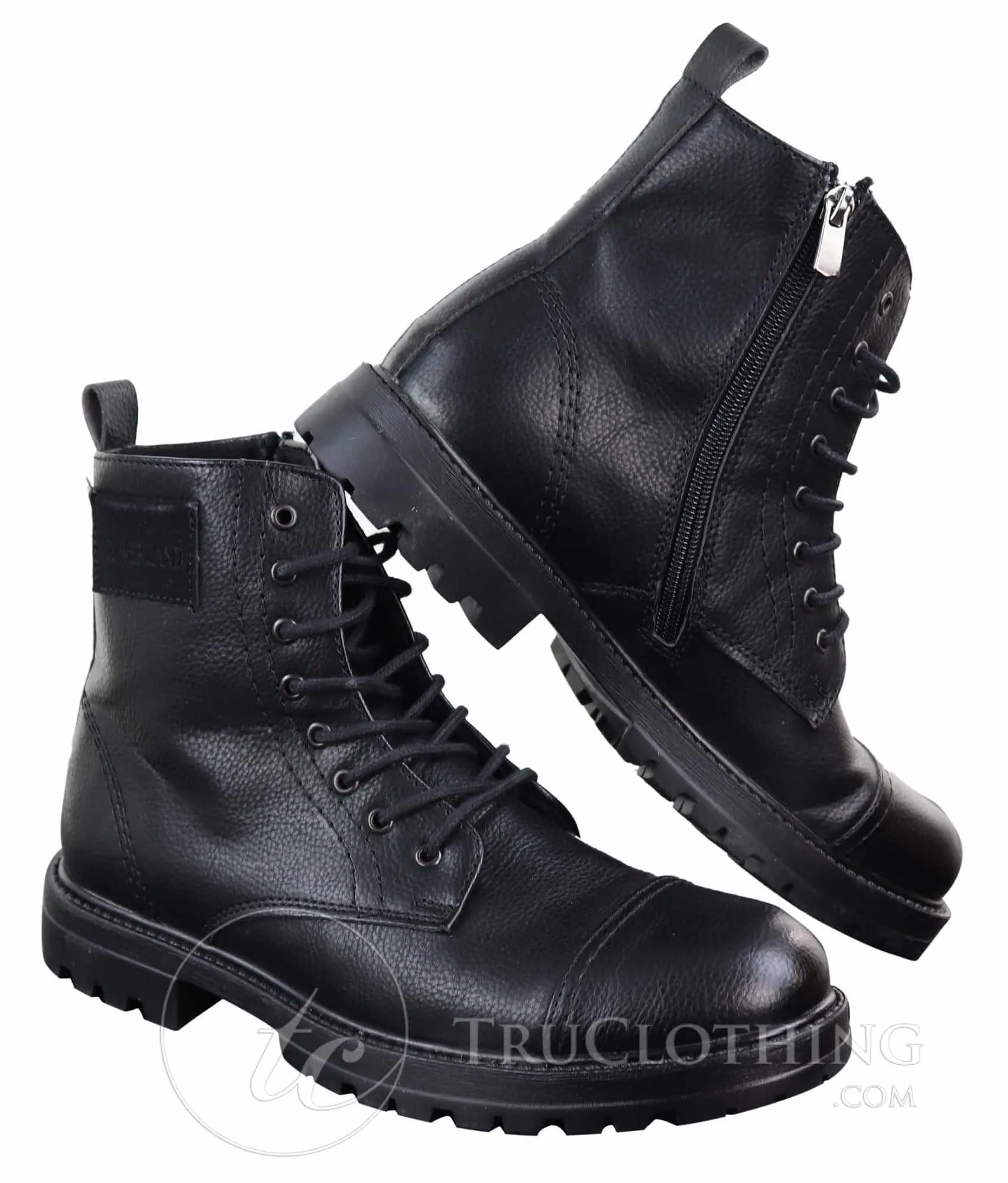 Mens PU Leather Zipped Ankle Boots