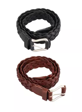 Men's Woven Faux Leather Belt IA401