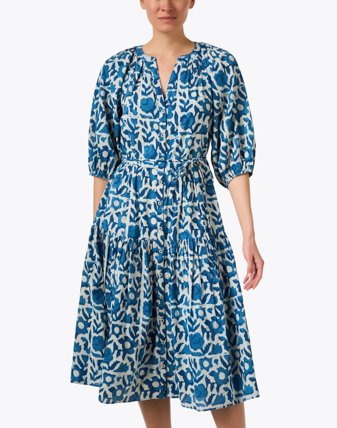 Mitte Blue Floral Midi Dress