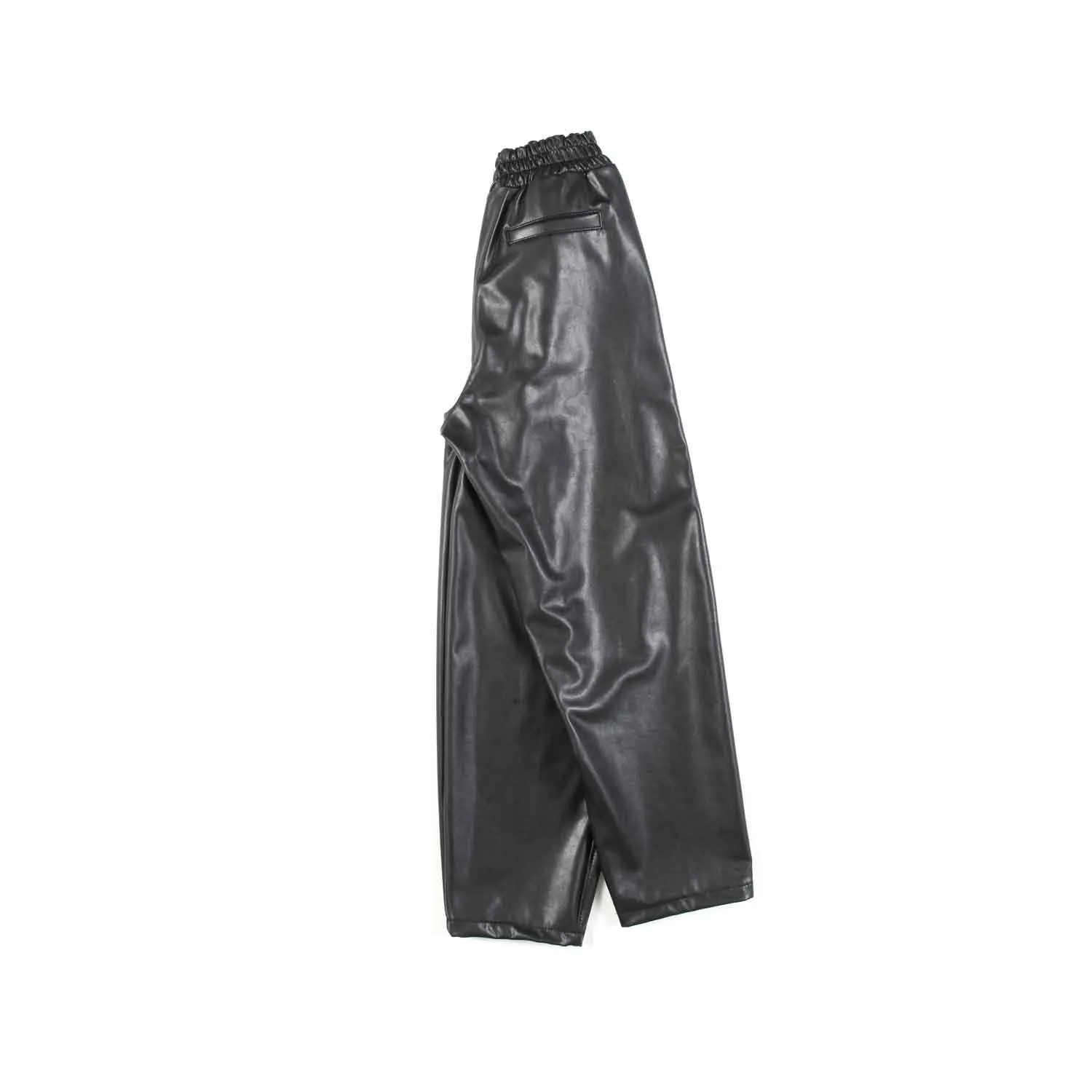 Monnalisa Black Faux Leather Joggers For Girls And Teenagers