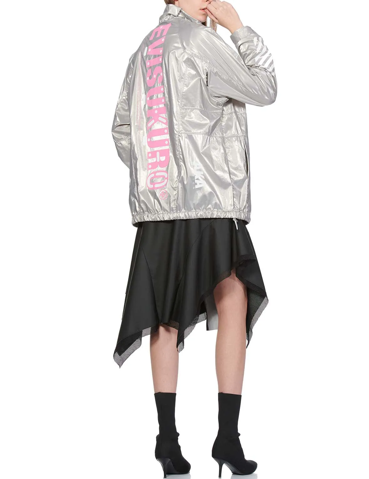 Multi Print Reflective Pullover Windbreaker Jacket