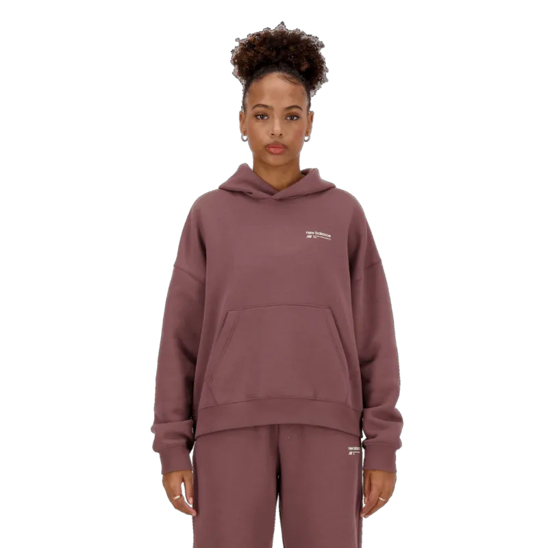 New Balance Women's Linear Heritage Brushed Back Fleece Hoodie