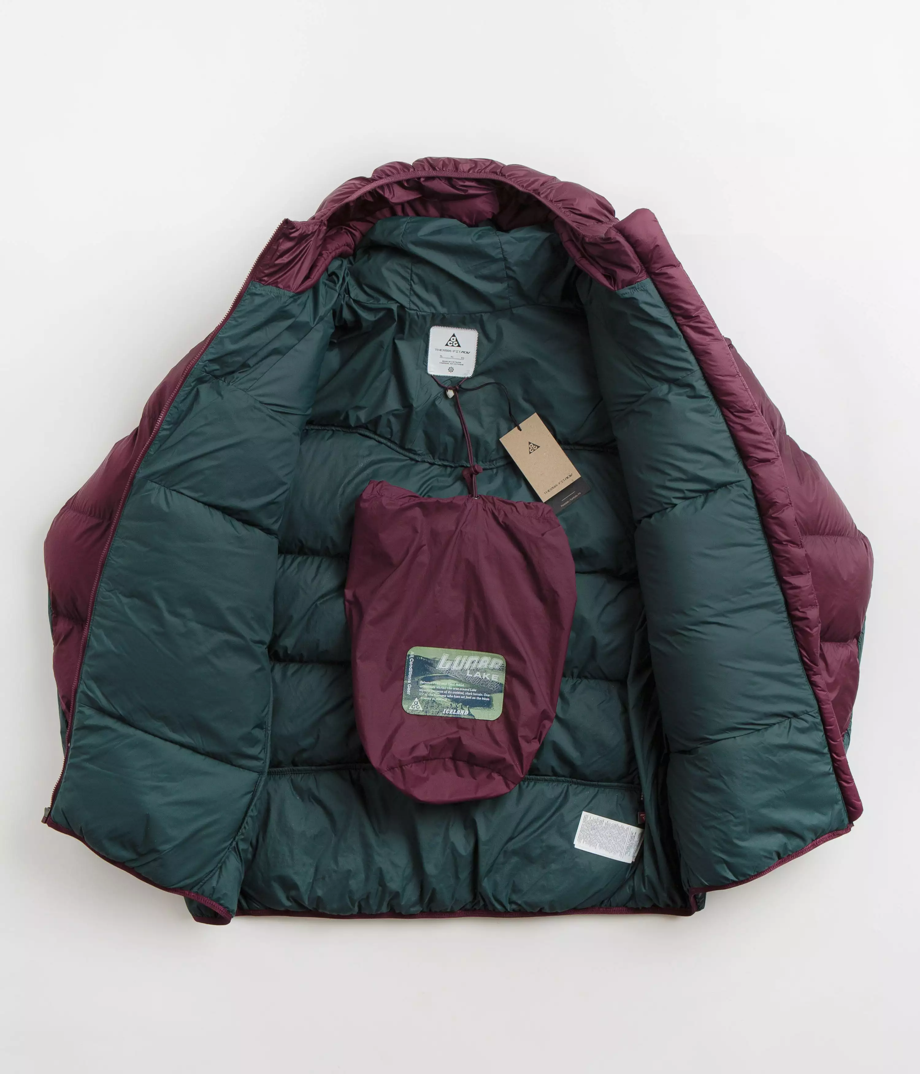 Nike ACG Lunar Lake Puffer Jacket - Night Maroon / Deep Jungle / Summit White