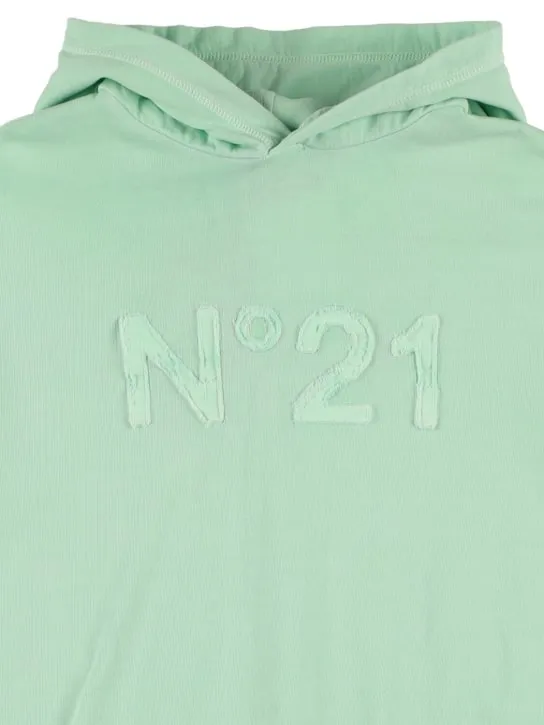 N°21   Cotton hoodie w/ logo patch 