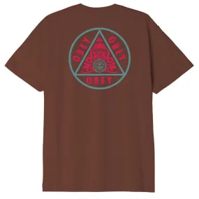 Obey Pyramid Orange Tee In Sepia